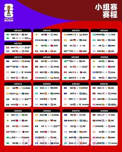 2026世界杯小组赛赛程中国时间高清直播怎么查 2026世界杯小组赛赛程中国时间高清直播怎么查